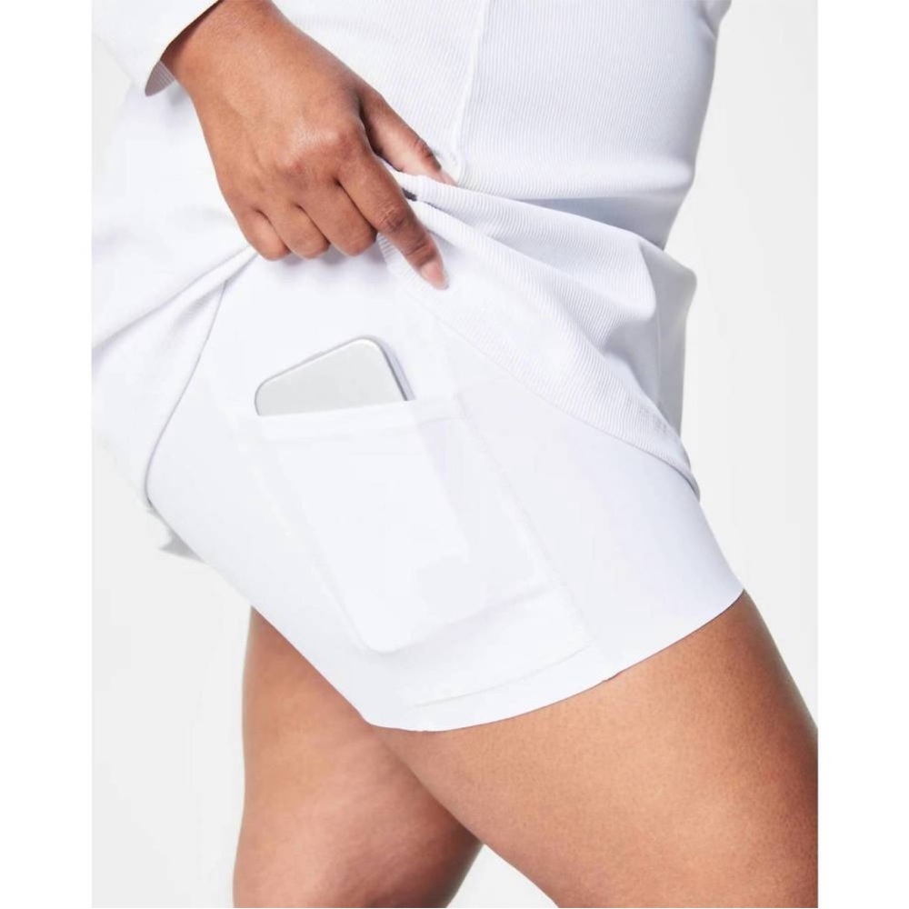 SPANX Contour Rib Long Sleeve Zip Front Dress in Vivid White Long Sleeve Size 1X - Picture 4 of 10